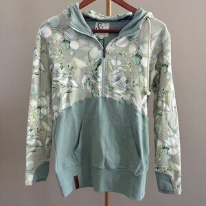 AMPERSAND AVENUE Ampersand Avenue Eucalyptus Floral Green Hoodie BNWT